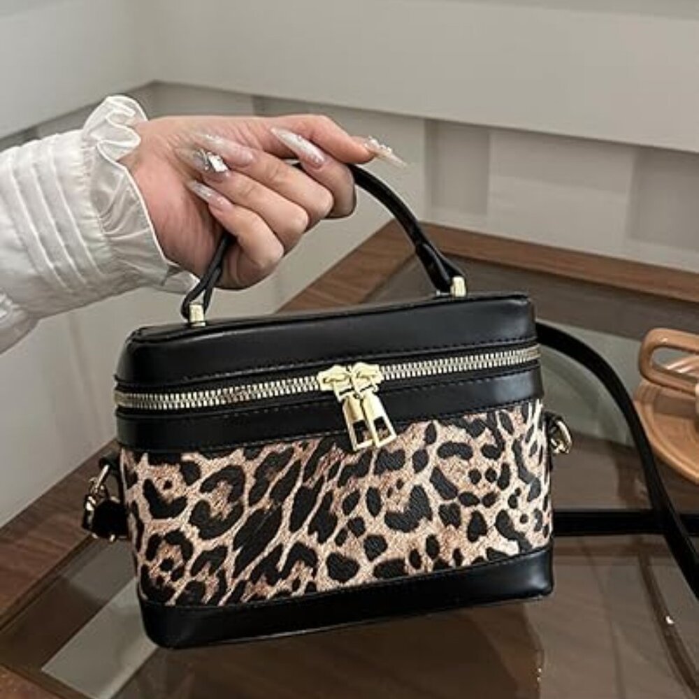 Neiman Marcus Leopard Print Top Handle Crossbody … - image 3